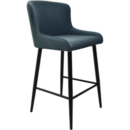 Bentley Designs Rubens Set of 2 Blue Boucle Fabric Upholstered Barstool - Size: 97 x 49 x 54cm - Wilko - thumbnail 3