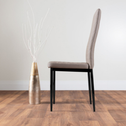 Furniturebox Molini Valera 6 Seater Dining Set Black Gloss and Cappuccino - Brown - Wilko - thumbnail 5