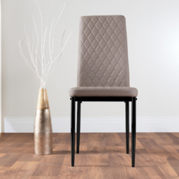 Furniturebox Molini Valera 6 Seater Dining Set Black Gloss and Cappuccino - Brown - Wilko - thumbnail 4