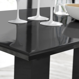 Furniturebox Molini Valera 6 Seater Dining Set Black Gloss and Cappuccino - Brown - Wilko - thumbnail 6