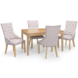 Julian Bowen Cotswold Dining Table with Set of 4 Loire Chairs - Size: 4 Seater - Brown - Wilko - thumbnail 3