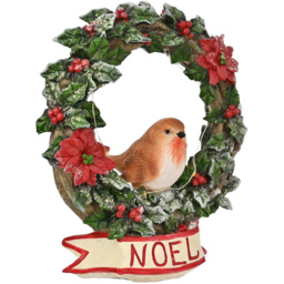 The Seasonal Gift Co. Robin Wreath Christmas Figurine - Size: 20 x 18 x 7.5cm - Green - Wilko - thumbnail 5