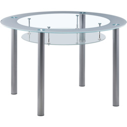 Brooklyn 4 Seater Large Round Dining Set Grey - Black - Wilko - thumbnail 3