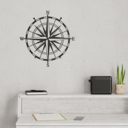 Decortie Black Compass Theme Metal Wall Art - Size: 45.0  x 45.0  x 1.5 cm - Wilko - thumbnail 5