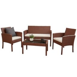 Home Republic Bali 4 Seater Brown Rattan Garden Sofa Set with Cushion - Homerepublic - Wilko - thumbnail 3