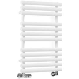 Terma Rolo Towel 1592BTU White Heated Towel Rail 755 x 520mm - Size: 75.5 x 52 x 12.7cm - Wilko
