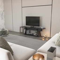 Decorotika Lanca Single Shelf Black Marble Effect TV Unit - Size: 50 x 150 x 35cm - Wilko - thumbnail 4