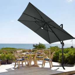 Living and Home Dark Grey Square LED Rotatable Cantilever Parasol 3m - Wilko - thumbnail 3