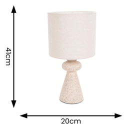 ValueLights Cady Set of 2 Stone Effect Natural Drum Shade LED Table Lamp - Size: 41 x 20 x 20cm - Cream - Wilko - thumbnail 5