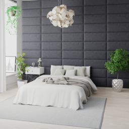 Aspire EasyMount Steel Plush Velvet Upholstered Wall Mounted Headboard Panels 8 Pack - Silver - Aspire Beds - Wilko - thumbnail 3