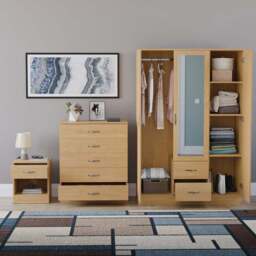 Vida Designs Riano Pine 3 Piece Bedroom Furniture Set - Wilko - thumbnail 4