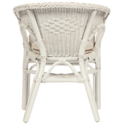 Desser Furniture White Wicker Adult Size Loom Chair with Cushion - Size: Single - Cream - Wilko - thumbnail 5