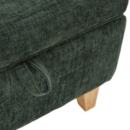 Living and Home Green Chenille Upholstered Storage Ottoman - Size: 36 x 49 x 33cm - Wilko - thumbnail 6