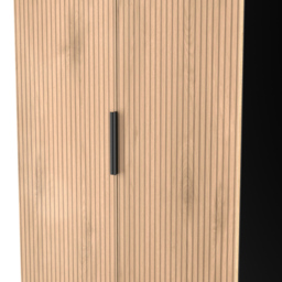Crowndale Java 2 Door 2 Drawer Slatt Effect and Black Wardrobe - Size: 2 Door, 2 Drawer - Wilko - thumbnail 7