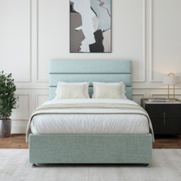 Bedmaster Single Duck Egg Linen Divan Base - Blue - Wilko - thumbnail 3