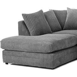 Portland Luxor 4 Seater Grey Jumbo Cord Left Hand L Shape Corner Sofa - Wilko - thumbnail 4