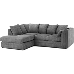 Portland Luxor 4 Seater Grey Jumbo Cord Left Hand L Shape Corner Sofa - Wilko - thumbnail 3