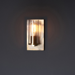 Merano Palermo Bronze Patina and Clear Glass Wall Lamp - Size: 13.8 x 14 x 25cm - Brown - Wilko - thumbnail 3