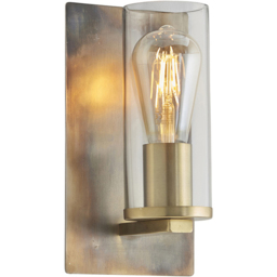 Merano Palermo Bronze Patina and Clear Glass Wall Lamp - Size: 13.8 x 14 x 25cm - Brown - Wilko - thumbnail 4