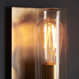 Merano Palermo Bronze Patina and Clear Glass Wall Lamp - Size: 13.8 x 14 x 25cm - Brown - Wilko - thumbnail 7