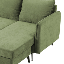 H&O Direct 3 Seater Green Right Hand Facing Chaise Sofa - Wilko - thumbnail 7