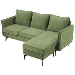 H&O Direct 3 Seater Green Right Hand Facing Chaise Sofa - Wilko - thumbnail 3
