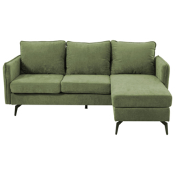 H&O Direct 3 Seater Green Right Hand Facing Chaise Sofa - Wilko - thumbnail 4
