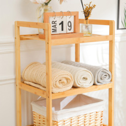 Living and Home Bamboo Laundry Basket with Liner Bag - Size: 30 x 40 x 95cm - Wood - Wilko - thumbnail 7