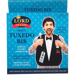 Lord of Lazy Tuxedo Bib - Black and White - Diabolical Gifts - Wilko