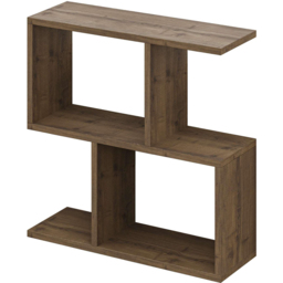 Decortie Homemania 4 Shelf Dark Oak Effect Wooden Side Table - Size: 60 x 60 x 19.5cm - Brown - Wilko - thumbnail 3