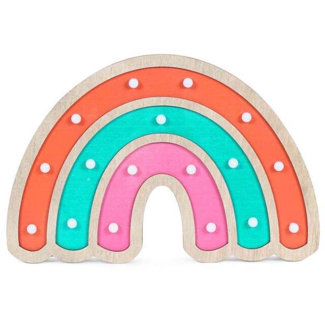 ValueLights Rainbow LED Kids Nursery Table Lamp - Size: 30 x 20 x 3.5cm - Multi - Wilko - image 1