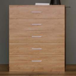 Seconique Dakota 5 Drawer Oak Effect Storage Chest - Wilko - thumbnail 1