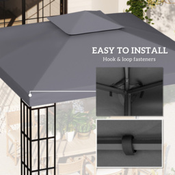 Outsunny 3 x 3m 2-Tier Deep Grey Gazebo Canopy Replacement Cover - Wilko - thumbnail 5