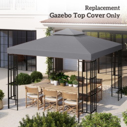 Outsunny 3 x 3m 2-Tier Deep Grey Gazebo Canopy Replacement Cover - Wilko - thumbnail 7