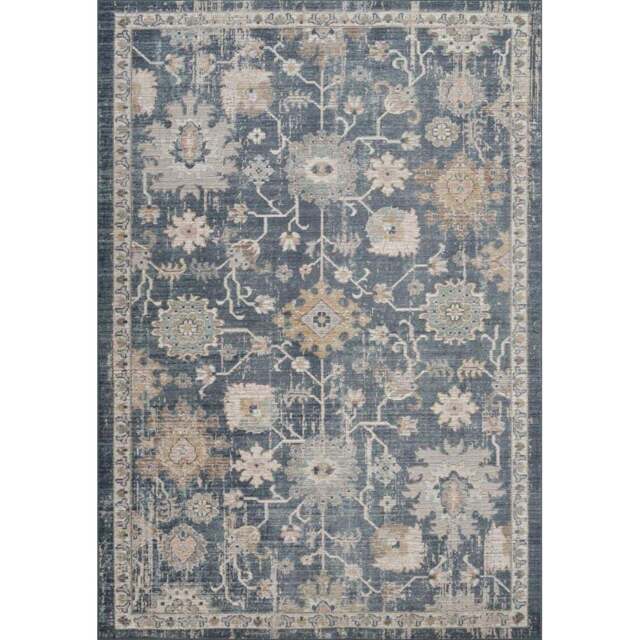 Desire Rugs Maia Navy Lagoon Floral Non Slip Rug 200 x 300cm - Blue - Wilko - image 1