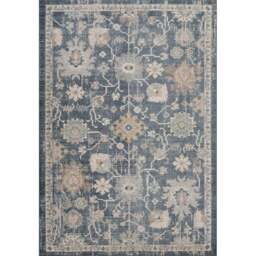 Desire Rugs Maia Navy Lagoon Floral Non Slip Rug 200 x 300cm - Blue - Wilko - thumbnail 1
