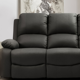 Brooklyn Luxury 3 Seater Dark Grey Linen Manual Recliner Sofa - Wilko - thumbnail 3