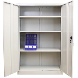 MonsterShop 2 Door 3 Shelf Light Grey Filing Cabinet - Size: 140.0 cm x 90.0 cm x 40.0 cmcm - Wilko - thumbnail 6