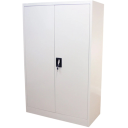 MonsterShop 2 Door 3 Shelf Light Grey Filing Cabinet - Size: 140.0 cm x 90.0 cm x 40.0 cmcm - Wilko - thumbnail 3