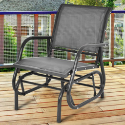 Costway Black Garden Rocking Chair - Size: 2 Seater - Wilko - thumbnail 1
