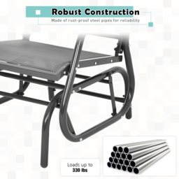 Costway Black Garden Rocking Chair - Size: 2 Seater - Wilko - thumbnail 5