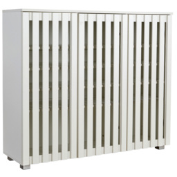 Home Source Halden 3 Door White Shoe Cabinet with Adjustable Shelves - Size: 98.2 x 114 x 33.6cm - Wilko - thumbnail 3