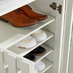 Home Source Halden 3 Door White Shoe Cabinet with Adjustable Shelves - Size: 98.2 x 114 x 33.6cm - Wilko - thumbnail 5