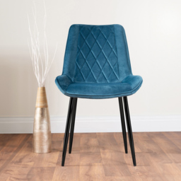 Furniturebox Arona Cesano Marble Effect 4 Seater Dining Set White Black and Blue - Wilko - thumbnail 4