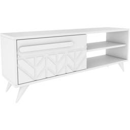 Decorotika Venice Single Door 2 Shelf White TV Unit - Size: 45.7 x 120 x 29.5cm - Wilko - thumbnail 4
