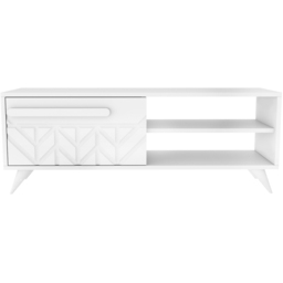 Decorotika Venice Single Door 2 Shelf White TV Unit - Size: 45.7 x 120 x 29.5cm - Wilko - thumbnail 3
