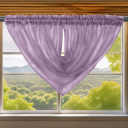 Velosso Alessandria Mauve Slot Top Swag Voile Panel Curtain 112 x 99cm - Purple - Wilko