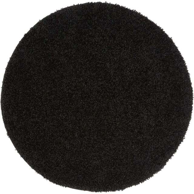 My Rug Black Round Rug 100cm - Size: 100 x 100 x 2cm - Wilko - image 1