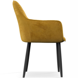 Furniture Online Anika Set Of 2 Mustard Velvet Padded Seat Dining Chair - Wilko - thumbnail 5