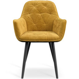 Furniture Online Anika Set Of 2 Mustard Velvet Padded Seat Dining Chair - Wilko - thumbnail 4